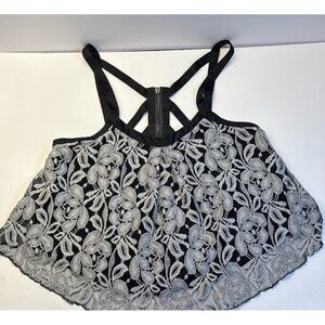 Free‎ people, black strap, lace tank top (XS)